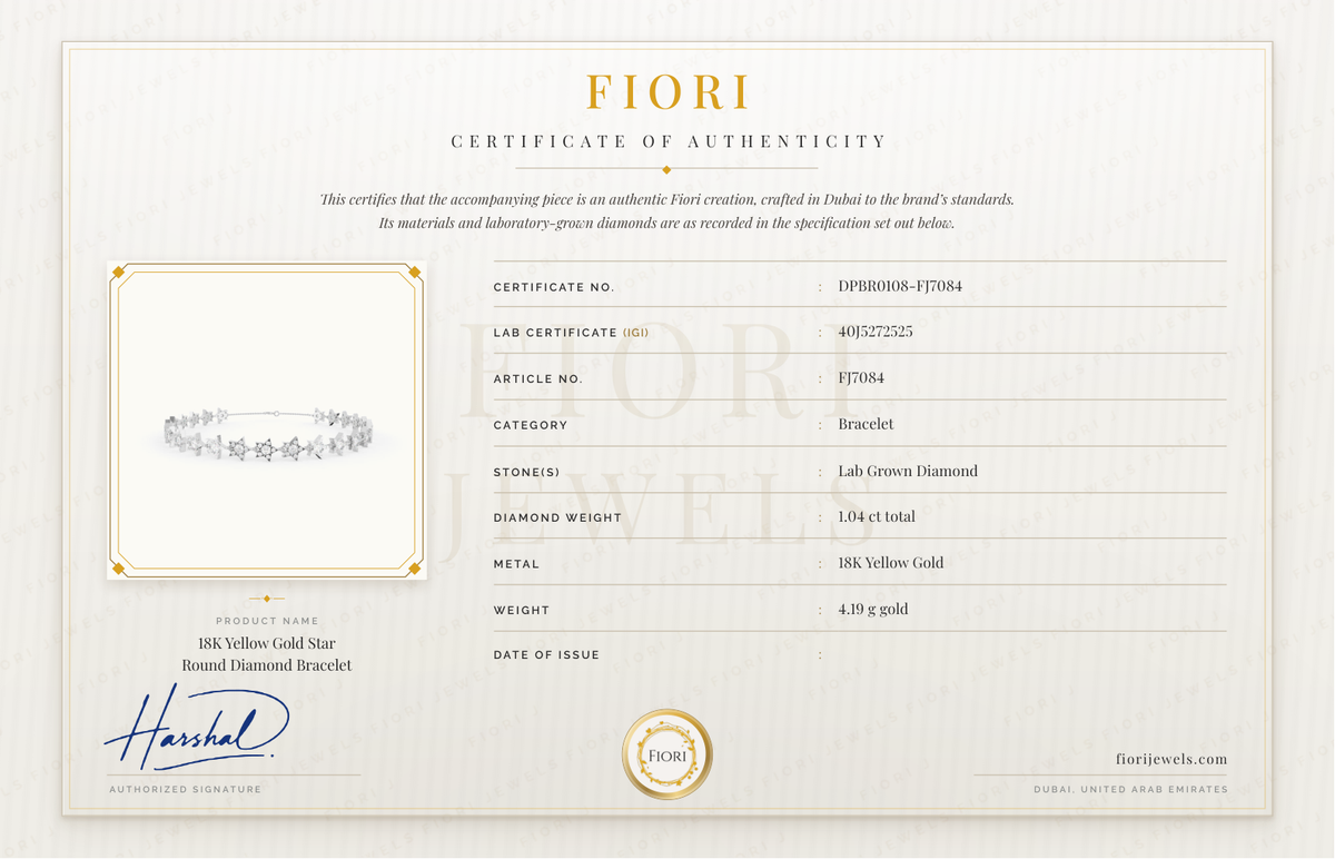 Certificado de autenticidad Fiori