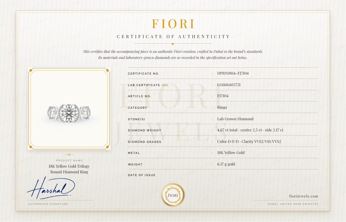 شهادة أصالة من Fiori