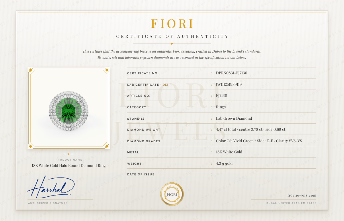 Certificat d'authenticité Fiori
