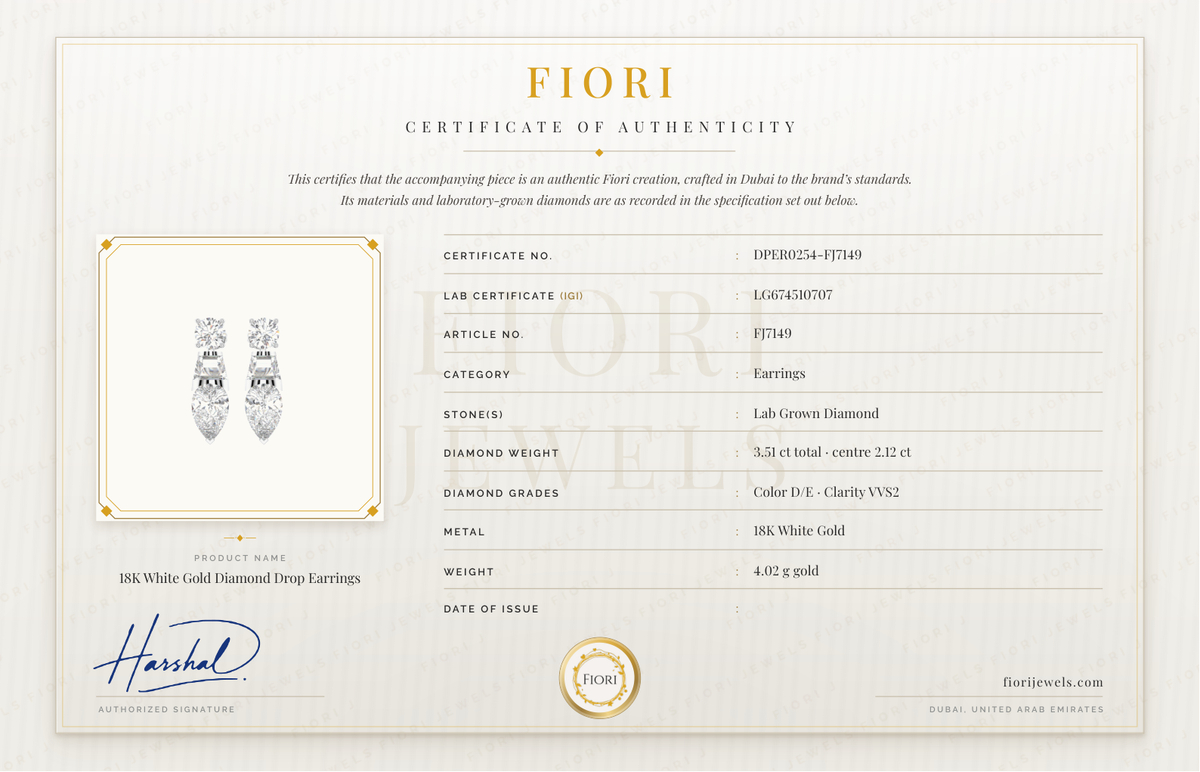 Certificado de autenticidade Fiori