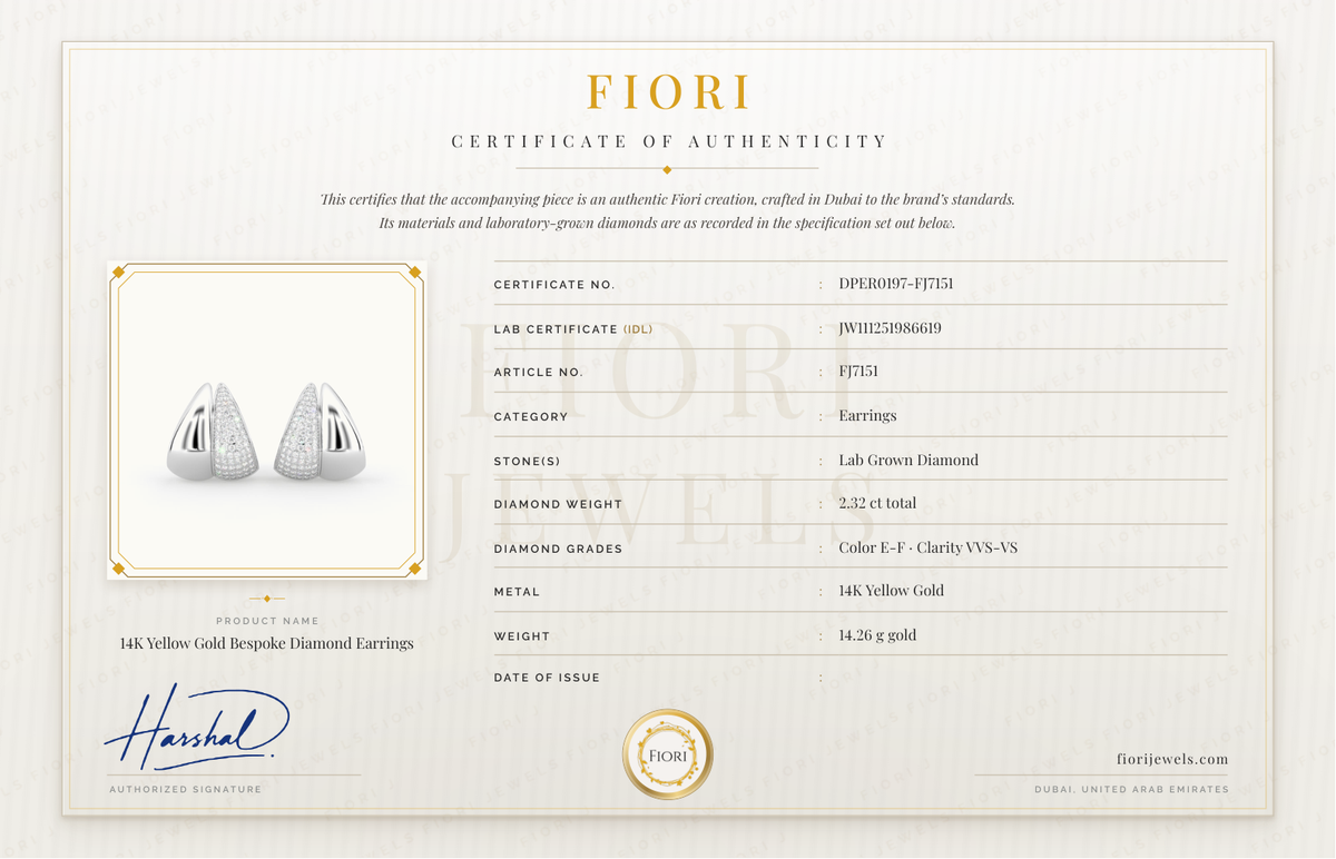Fiori Certificate of Authenticity