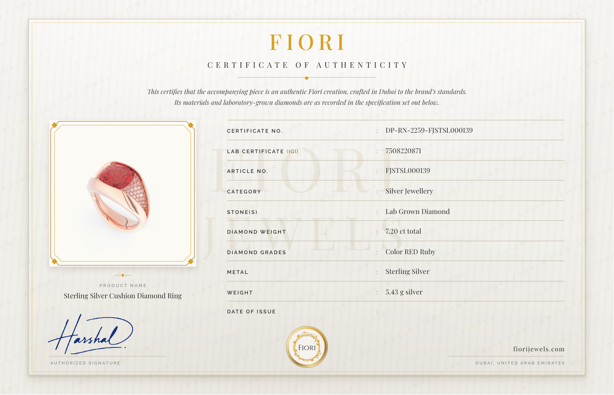 Fiori Certificate of Authenticity