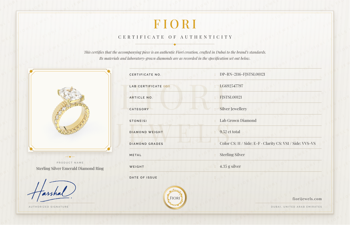 Fiori Certificate of Authenticity