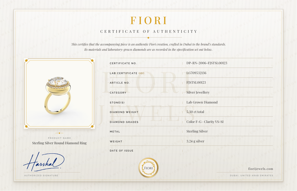 Fiori Certificate of Authenticity