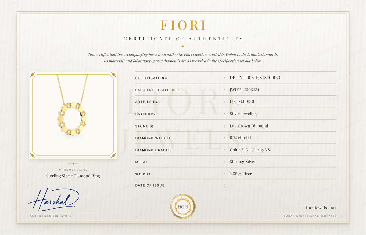 Certificat d'authenticité Fiori