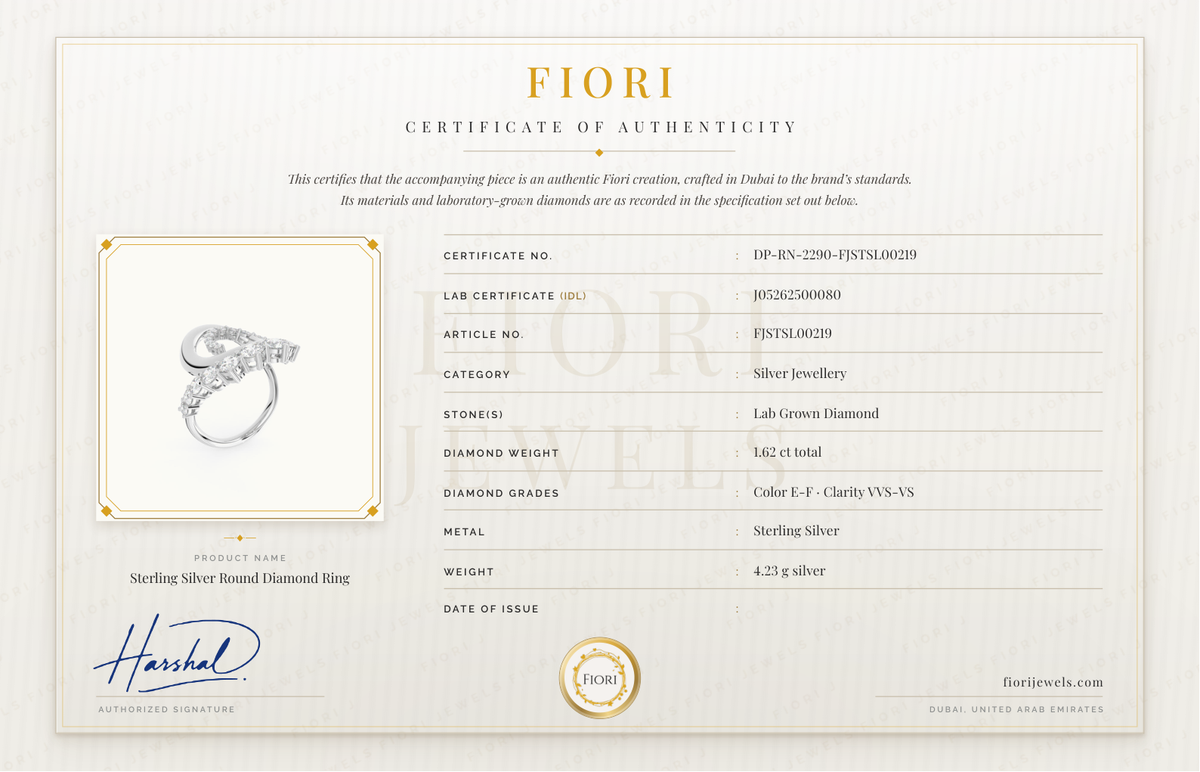 Certificat d'authenticité Fiori