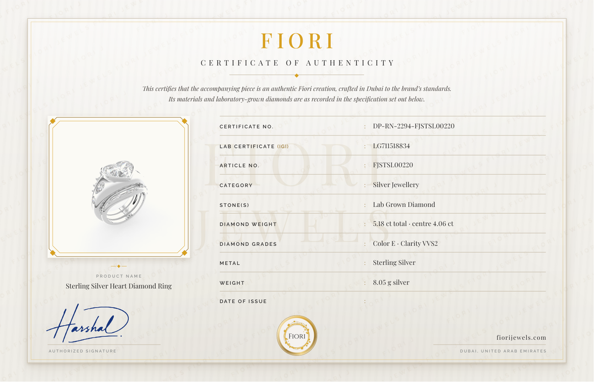 Certificat d'authenticité Fiori
