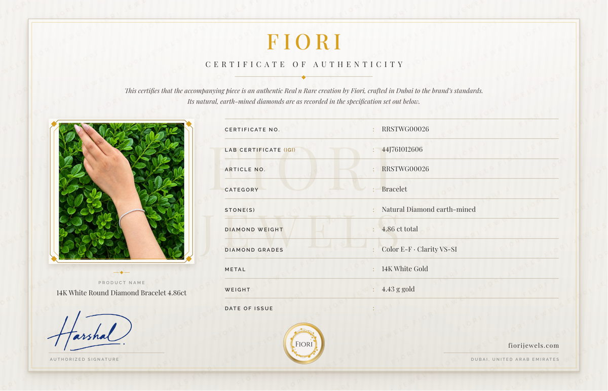 Certificado de autenticidad Fiori