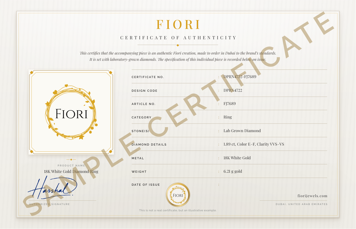 Certificado de autenticidade Fiori